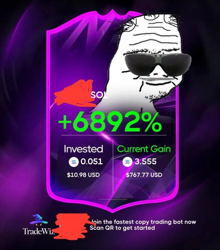 Copy trading wallet with 6800% gain using dEdge