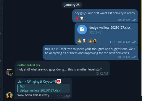 User reacts with excitement to a top wallet drop delivery