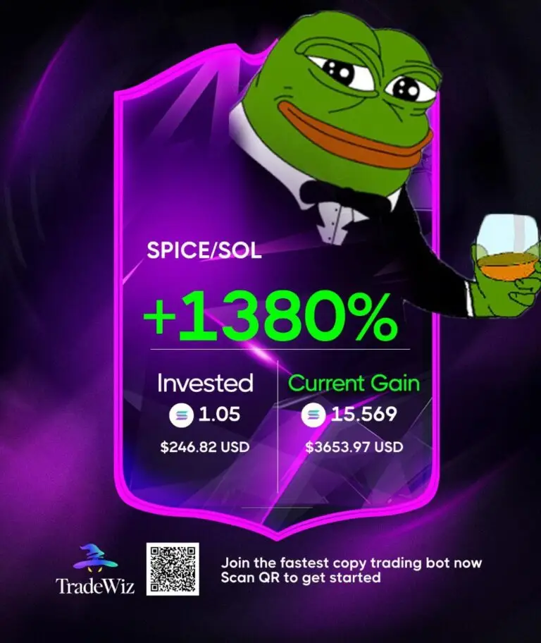 Copy trading wallet with 1380% gain using dEdge Solana copy trading